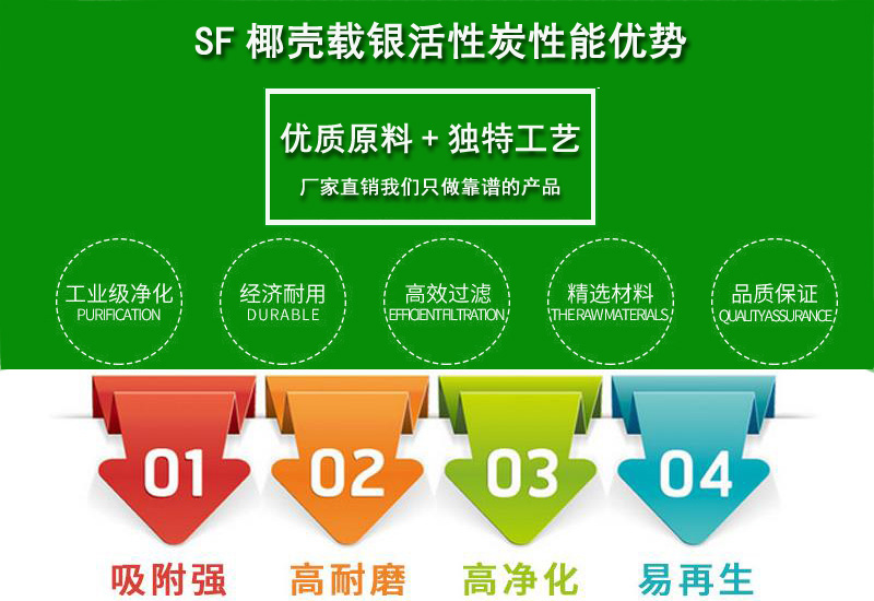 椰壳活性炭/载银活性炭性能优势 椰壳活性炭/载银活性炭性能优势